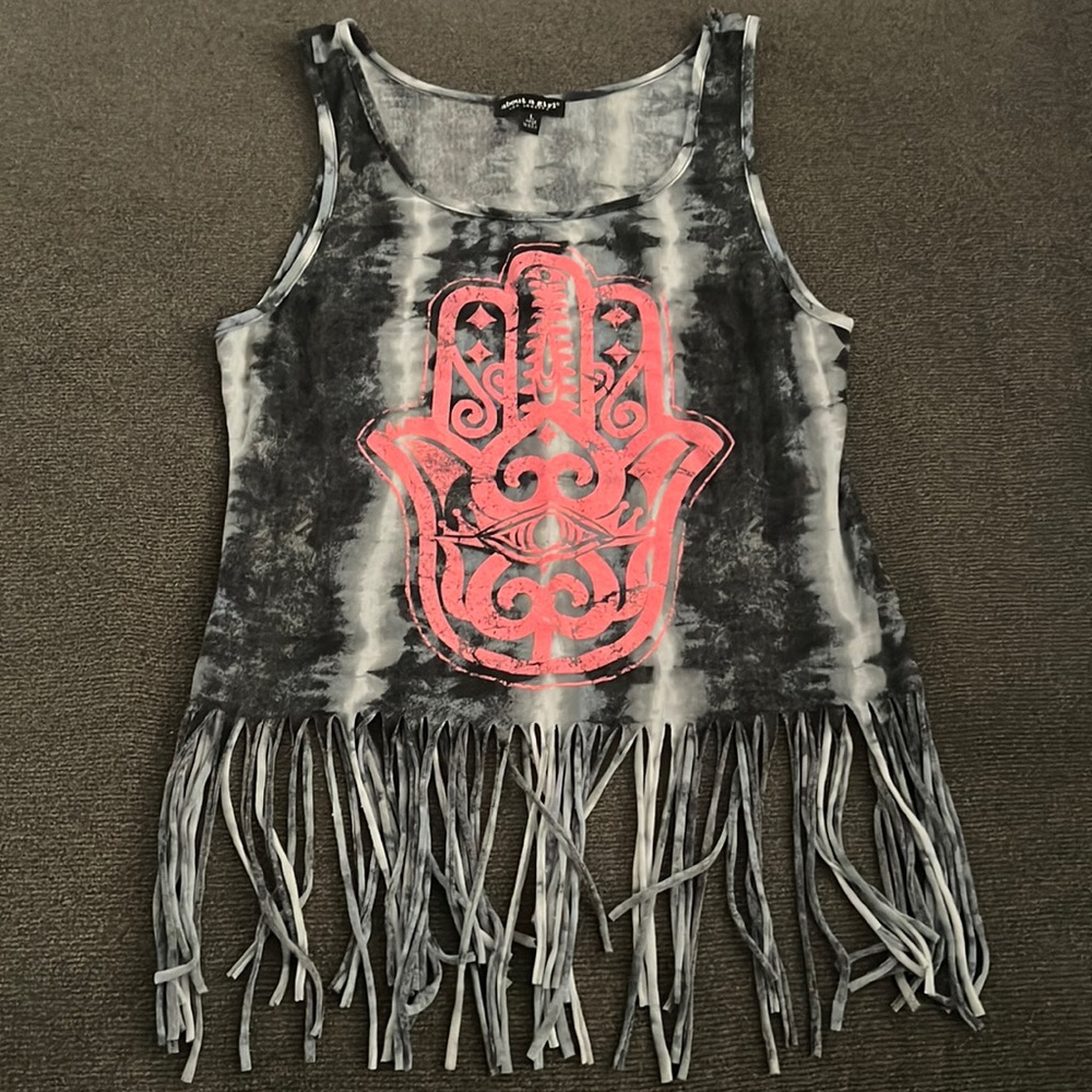 Grey & Pink Hamsa Tank Top
